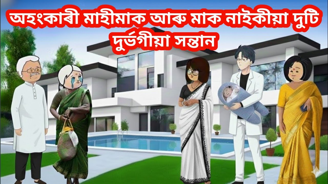 অহংকাৰী মাহীমাক আৰু মাক নাইকীয়া দুটি দুৰ্ভগীয়া সন্তান🥰/Assamese Cartoon Story Video/Sanjib Sadiya..