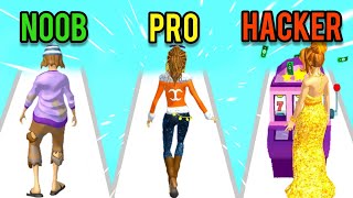 NOOB vs PRO vs HACKER in RICH RUN 3D screenshot 5