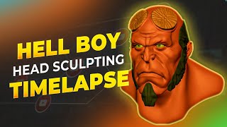Hellboy Head Sculpting | Blender Timelapse | Digital Sculpting