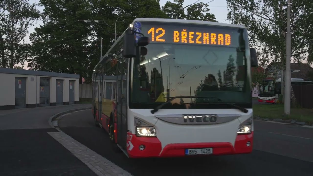 Czech Republic, Hradci Králové, bus 12 ride from Slezské Pr. Cihelna to Muzeum