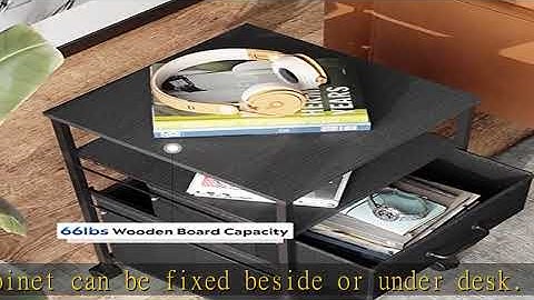 DEVAISE 2 Drawer Mobile File Cabinet, Rolling Printer Stand with Open Storage Shelf, Fabric Vertica