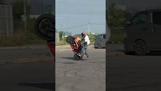 Wheelie Racing Across the Spot