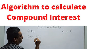 Algorithm to calculate Compound Interest | Class 13