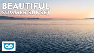 Beautiful Summer Sunset - 12 Min No Loop - Peaceful, Relaxing Sunset With Ocean & Nature Sounds