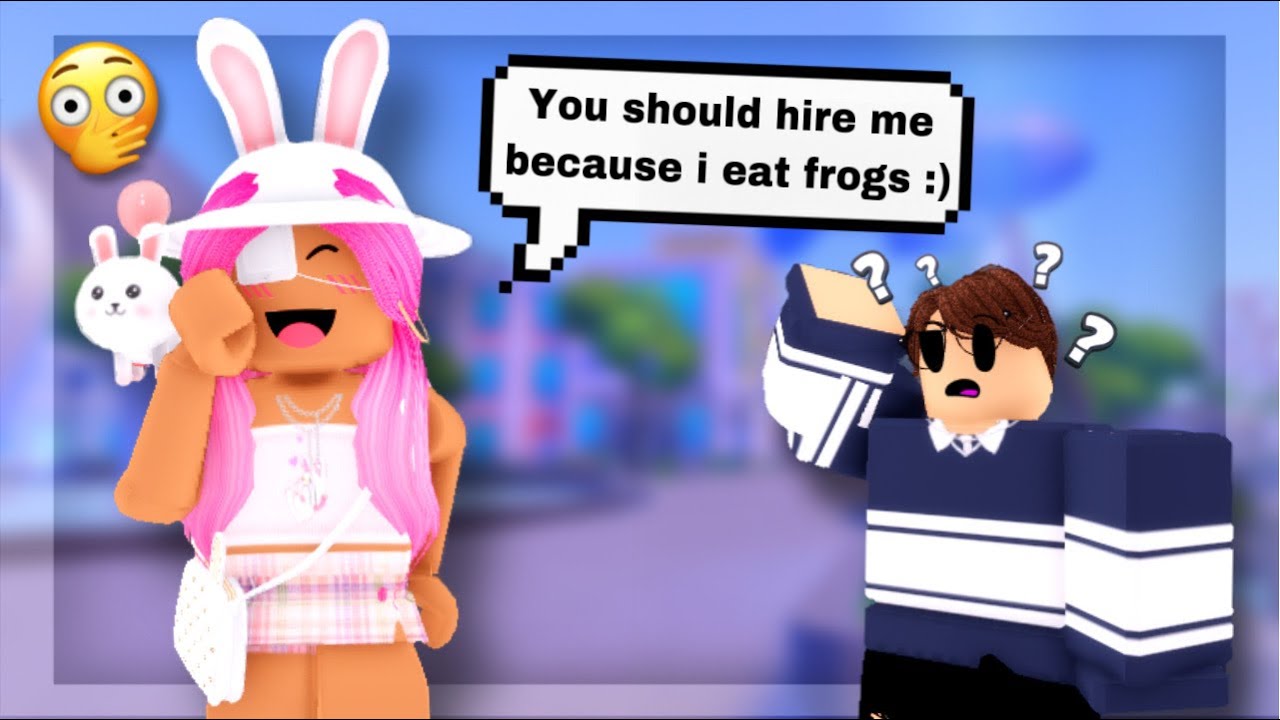 Trolling roblox cafe interviews!! (i actually got hired…) 🤭