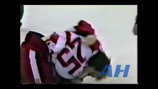 NHL Jan. 22, 1995 Darren McCarty,DET v Paul Kruse,CGY Detroit Red Wings Calgary Flames