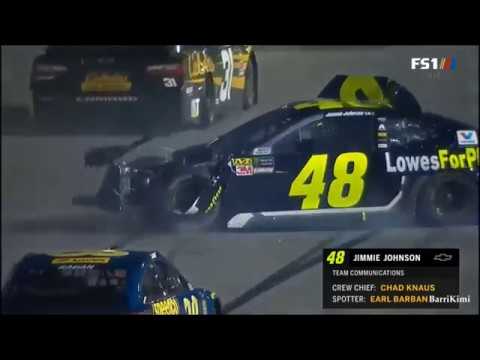 Monster Energy Nascar Cup Series 2018 Daytona Canam Duel 1 Johnson Crashes Youtube