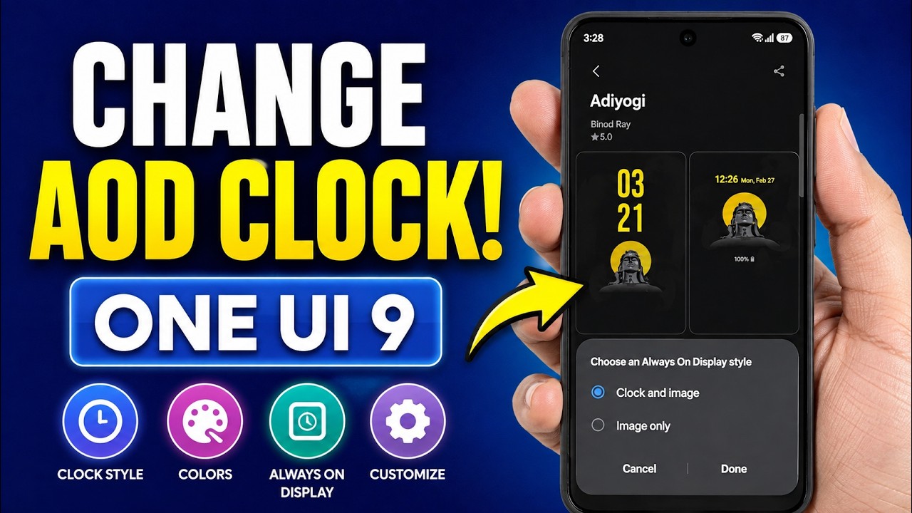 How to Change Always On Display Clock Style in Samsung One UI 9 - YouTube