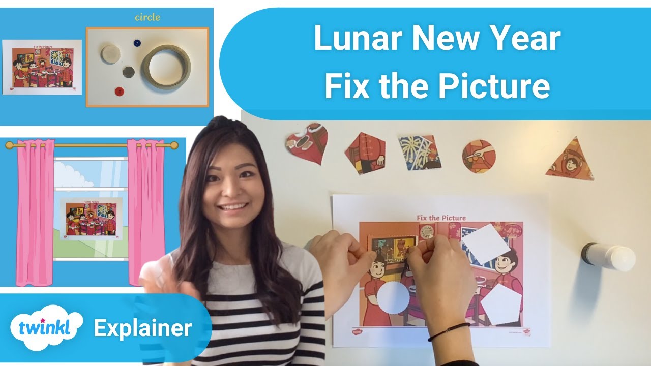 Fix the Picture Lunar New Year Cutting Skills Worksheet