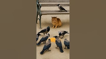 Crow Sound 🥰 Crows foods time vs Cat #shorts #sound #animalsounds