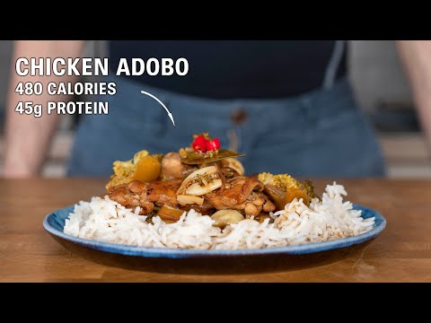 This Healthy Dinner has 45g of Protein Chicken Adobo