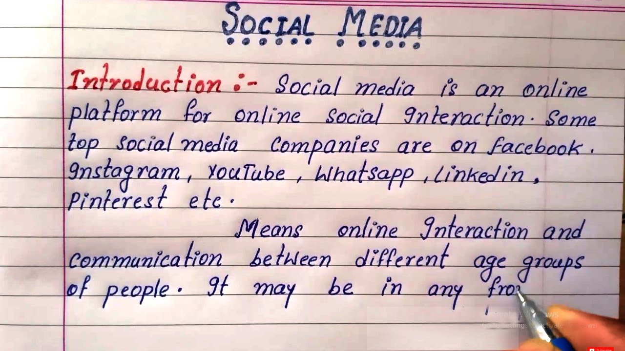 write the essay about social media