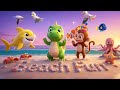 baby dino visits the beach summer sun safety &amp; ocean habitat exploration for kids &amp; toddlers episode