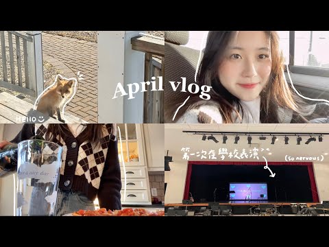 {April Vlog}加拿大高中生日常🏫/第一次在學校表演🌷/狐狸出沒🦊