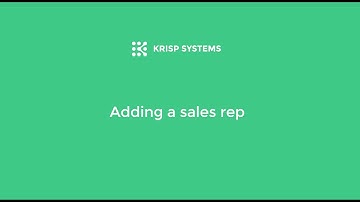 Adding a sales rep in KRISP POS