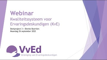 Webinar deelproject 3 • KvE