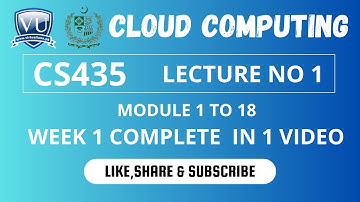 CS435 Cloud Computing Short Lecture By VU Rocky (Lecture 1)Module #1 to Module #18 (Week 1 Complete)