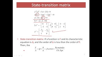 Lecture-10: MCT: Sate-transition Matrix using Cayley-Hemilton Theorem
