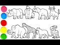 Draw Amazing Animals in Minutes - Rhinoceros, Gorilla, Elephant, Bull, Mammoth, Giraffe & others