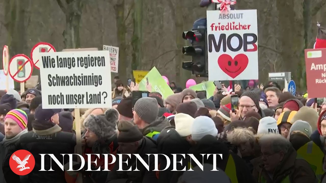 Watch again: German farmers protest against rising costs with tractor demonstration in Berlin