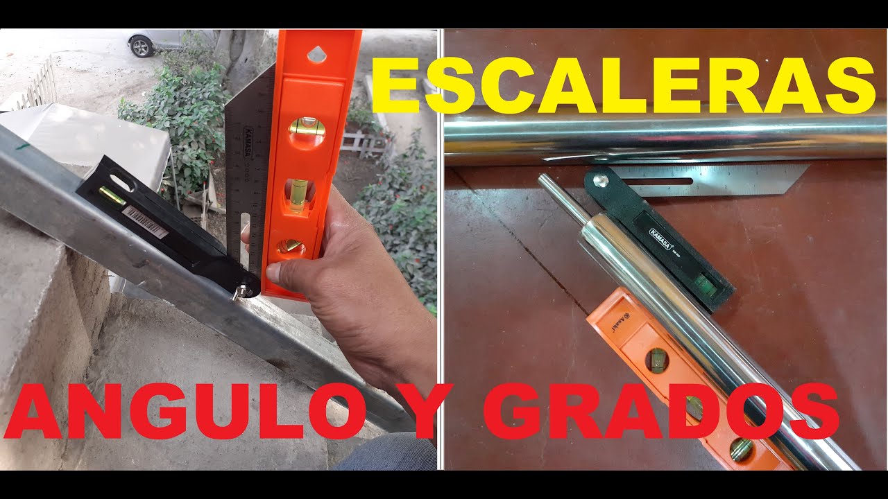 COMO sacar ANGULO de INCLINACION de una ESCALERA, ANGULO para BARANDAL