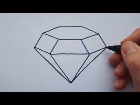 How to draw a diamond 3D | Hoe teken je diamant in 3D YouTube