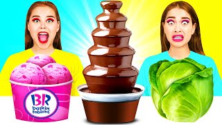 Chocolate Fountain Fondue Challenge | Eating Only Sweet 24 Hours by Ideas 4 Fun Challenge
