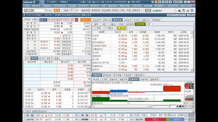 녹십자홀딩스, 위드텍, 한일진공, 센코, 상한가(2020년 11월 4일 증시현황)