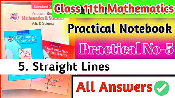 Class 11th Mathematics Practical Notebook|| Practical no.5 Straight Lines all answers||
