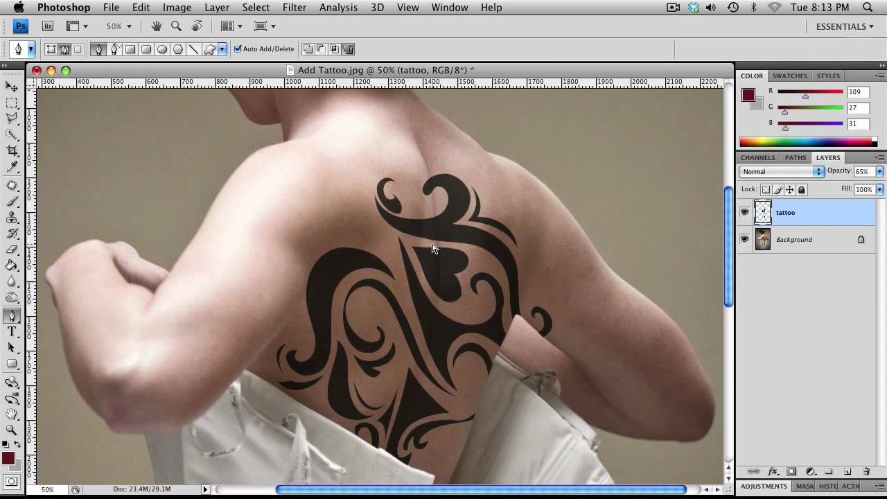 Adding Tattoos in Photoshop - YouTube