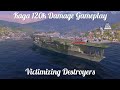 World of Warships Blitz Kaga 120k damage gameplay 