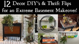 12 Home Decor DIY’s \& Thrift Flips for an Extreme Basement Makeover