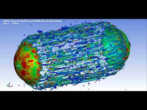 COPV Burst Simulation of Cadfil Model in LS-DYNA Finite Element Analysis