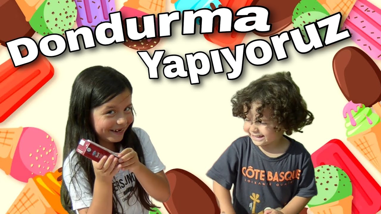 BERABER DONDURMA YAPALIM! ev yapımı dondurma, çocuklarla yemek tarifi, basit abur cuburlar
