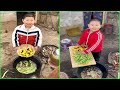 Adorable Little boy Li Giang cooking food 조리 クック For Grandparent, Share his happy Rural Life