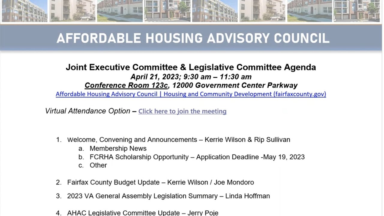 Affordable Housing Advisory Council – Executive Committee Meeting ...