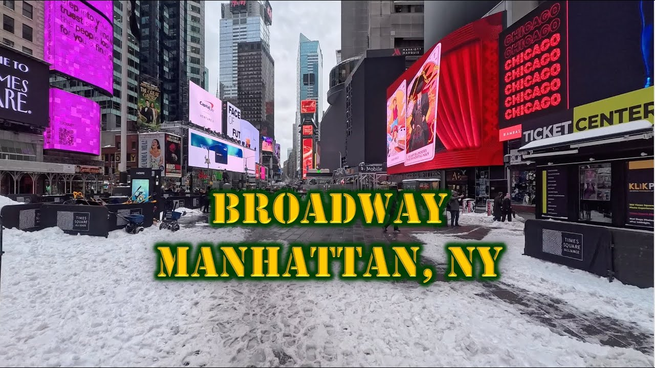 Broadway Winter Run 4K - 42 Min Virtual Run in Manhattan NY