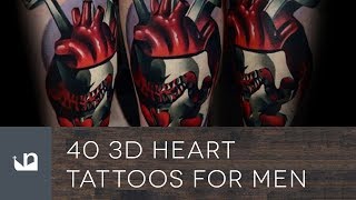 40 3D Heart Tattoos For Men