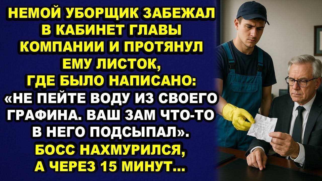 Немого сироту взяли на работу уборщиком. Но никто не знал, что он хорошо читает по губам…