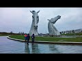 The kelpies walk scottish countryside 4k