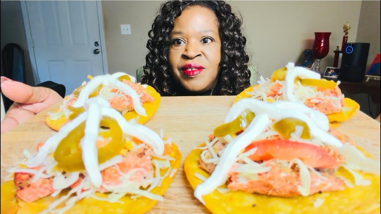 Mukbang 먹방 Friday Crunchy Salmon Tacos 🌮 | #mukbang #salmon #tacos #deliciousfood 