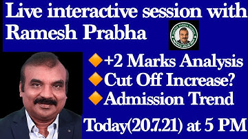 Live Interactive session with Ramesh Prabha Today(20.7.21) at 5 PM in Mentor Ramesh Prabha Channel