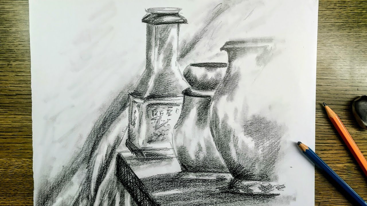 Still life drawingstill life drawing with pencil easy for
