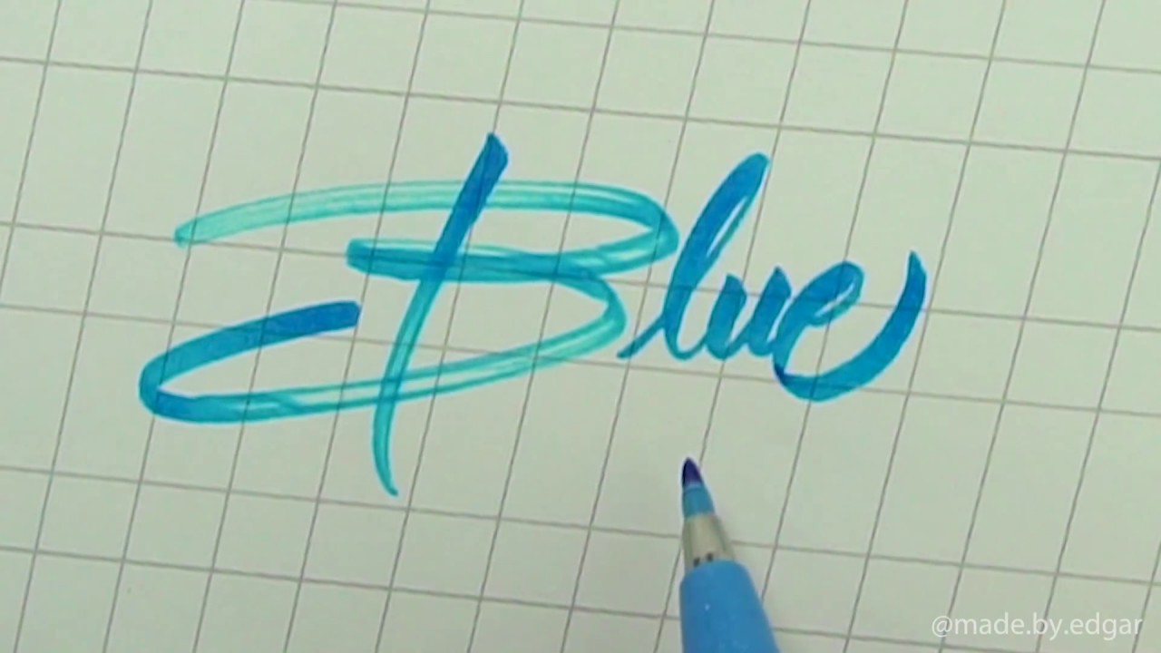 'The pen is blue, the goddamn pen is blue!' Pentel Brush Pen Calligraphy YouTube