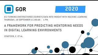 A Framework for Predicting Mentoring Needs in Digital Learning Environments