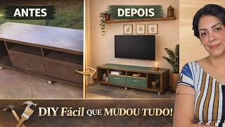 DIY | TRANSFORMEI UM RACK ANTIGO EM UM MÓVEL MODERNO E SOFISTICADO!
