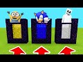 Minecraft PE : DO NOT CHOOSE THE WRONG PORTAL! (Sonic,Minions,Marshmello)