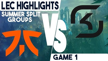 FNC vs SK Highlights Game 1 |  LEC Groups Summer 2023 | Fnatic vs SK Gaming