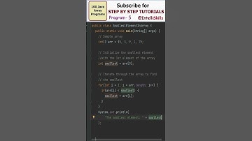 Java Programming: Find Smallest Element in Array #shorts #java #trending #programming