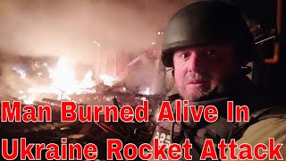 Мужчина сгорел заживо в результате ракетного обстрела Донецка со стороны Украины